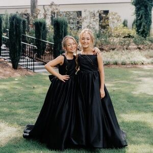 Black flower girl dress